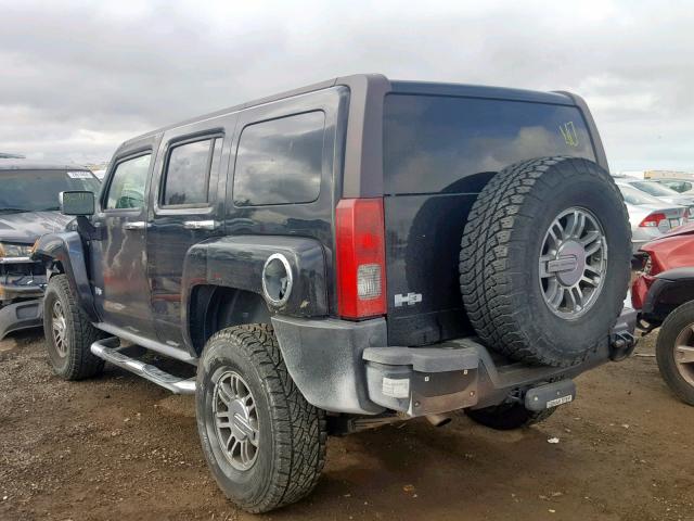 5GTDN13E778123962 - 2007 HUMMER H3 BLACK photo 3