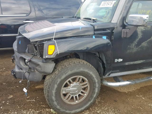 5GTDN13E778123962 - 2007 HUMMER H3 BLACK photo 9