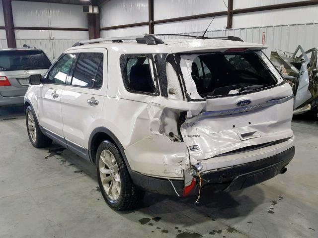 1FMHK7F8XCGA38586 - 2012 FORD EXPLORER L WHITE photo 3