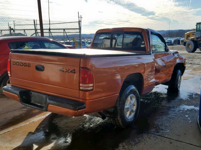 1B7GG26X8YS647577 - 2000 DODGE DAKOTA ORANGE photo 4