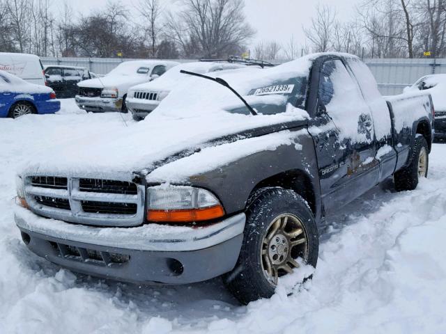 1B7GL42X22S569172 - 2002 DODGE DAKOTA SLT BLACK photo 2