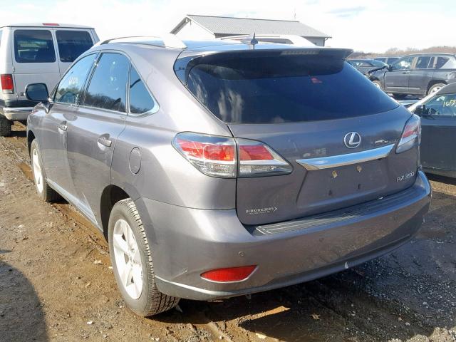 2T2BK1BAXDC211650 - 2013 LEXUS RX 350 GRAY photo 3