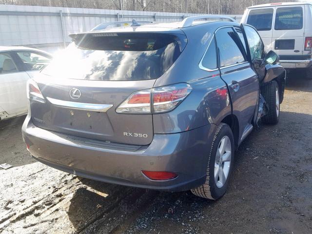 2T2BK1BAXDC211650 - 2013 LEXUS RX 350 GRAY photo 4