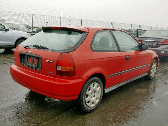 2HGEJ6448WH103840 - 1998 HONDA CIVIC DX RED photo 4