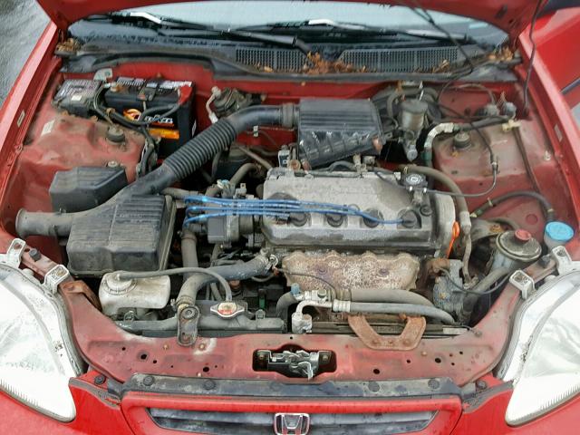 2HGEJ6448WH103840 - 1998 HONDA CIVIC DX RED photo 7