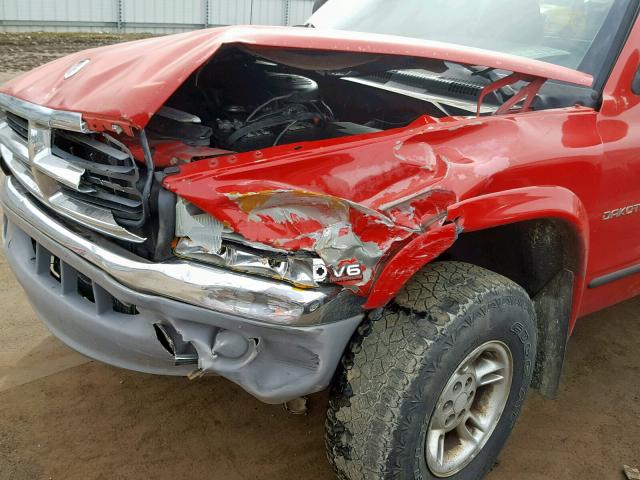 1B7GG23X2VS182469 - 1997 DODGE DAKOTA RED photo 9