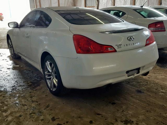 JNKCV64F99M652913 - 2009 INFINITI G37 WHITE photo 3