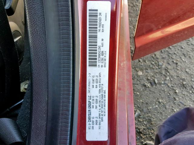 1C3CCBAB0EN212945 - 2014 CHRYSLER 200 LX RED photo 10