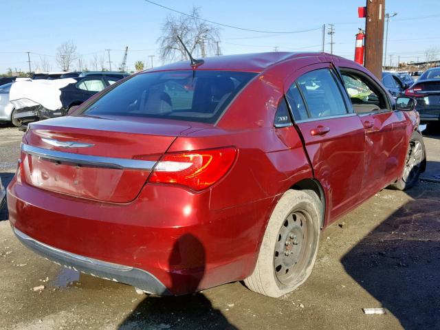 1C3CCBAB0EN212945 - 2014 CHRYSLER 200 LX RED photo 4