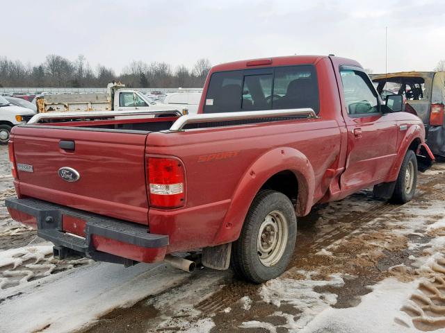 1FTYR10D39PA21088 - 2009 FORD RANGER RED photo 4