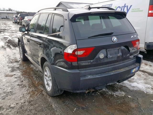 WBXPA73414WB24693 - 2004 BMW X3 2.5I BLACK photo 3