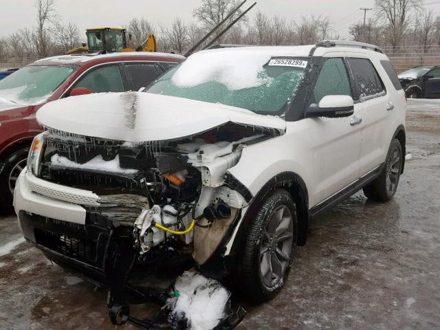 1FM5K8F87DGA30049 - 2013 FORD EXPLORER L WHITE photo 2