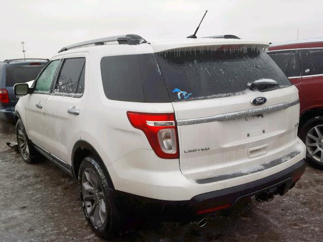 1FM5K8F87DGA30049 - 2013 FORD EXPLORER L WHITE photo 3