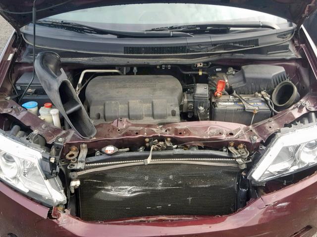 5FNRL5H68BB031764 - 2011 HONDA ODYSSEY EX BURGUNDY photo 7