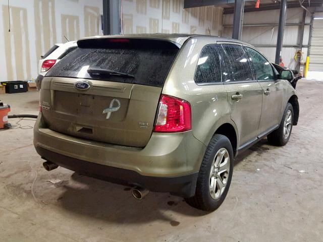 2FMDK4JC0DBE26802 - 2013 FORD EDGE SEL GREEN photo 4