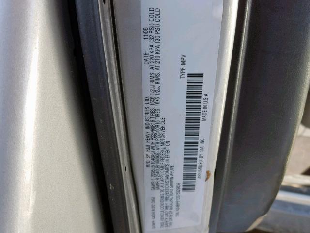 4S4BP61C076329039 - 2007 SUBARU LEGACY OUT SILVER photo 10