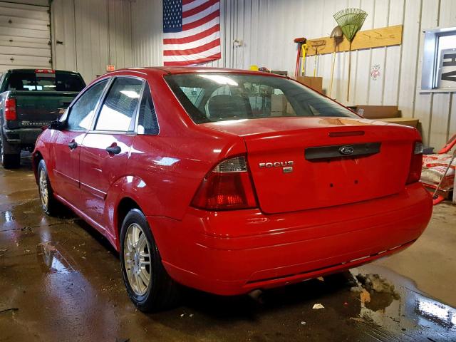 1FAFP34N27W293054 - 2007 FORD FOCUS ZX4 RED photo 3