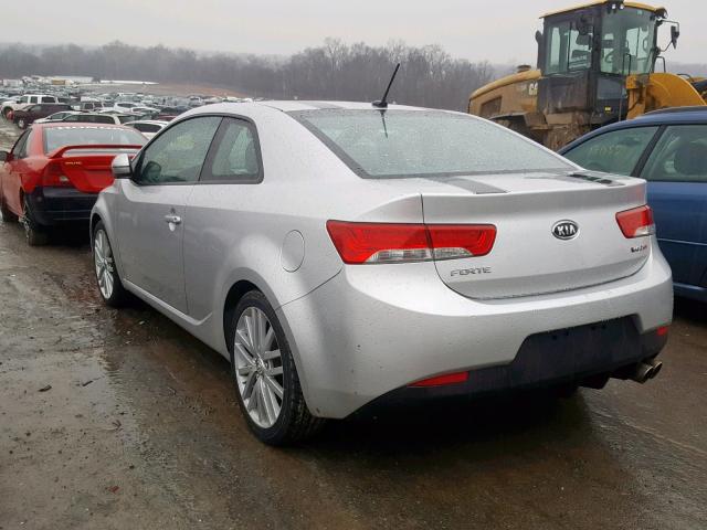 KNAFW6A35B5441100 - 2011 KIA FORTE SX SILVER photo 3