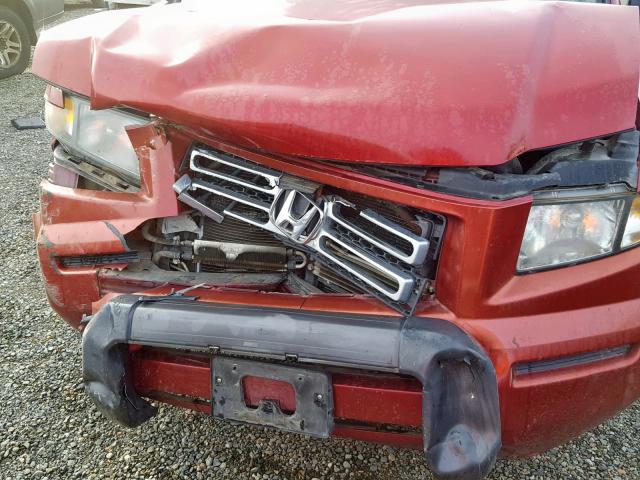 2HJYK16426H553276 - 2006 HONDA RIDGELINE MAROON photo 9