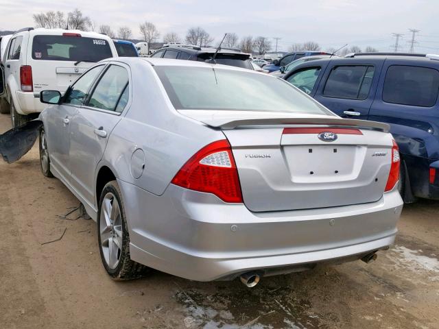 3FAHP0KCXBR153581 - 2011 FORD FUSION SPO SILVER photo 3