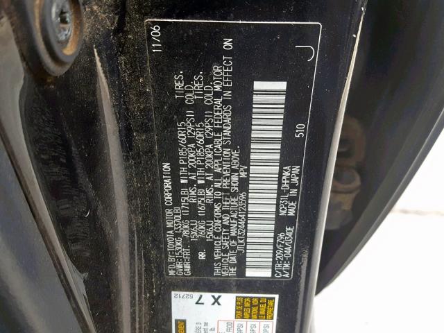 JTLKT324464123596 - 2006 TOYOTA SCION XB 黑色 照片 10