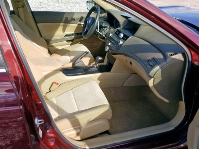 1HGCP26439A045845 - 2009 HONDA ACCORD LXP MAROON photo 5