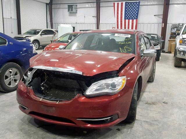 1C3CCBCG6DN520919 - 2013 CHRYSLER 200 LIMITE MAROON photo 2