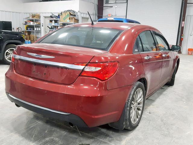 1C3CCBCG6DN520919 - 2013 CHRYSLER 200 LIMITE MAROON photo 4