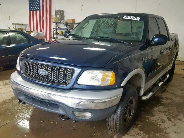 1FTRW08L22KD06628 - 2002 FORD F150 SUPER BLUE photo 2