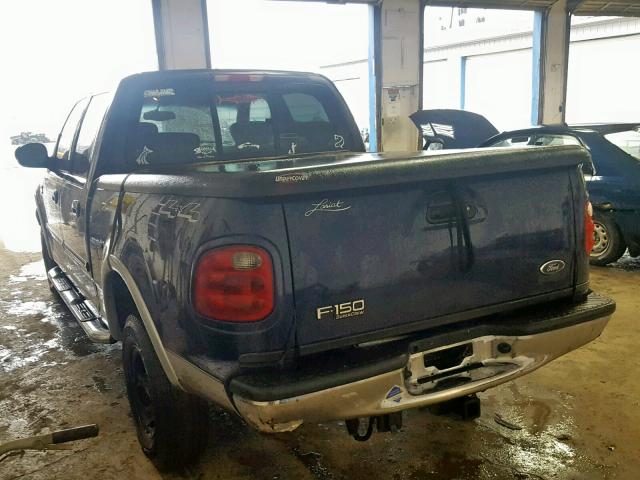 1FTRW08L22KD06628 - 2002 FORD F150 SUPER BLUE photo 3