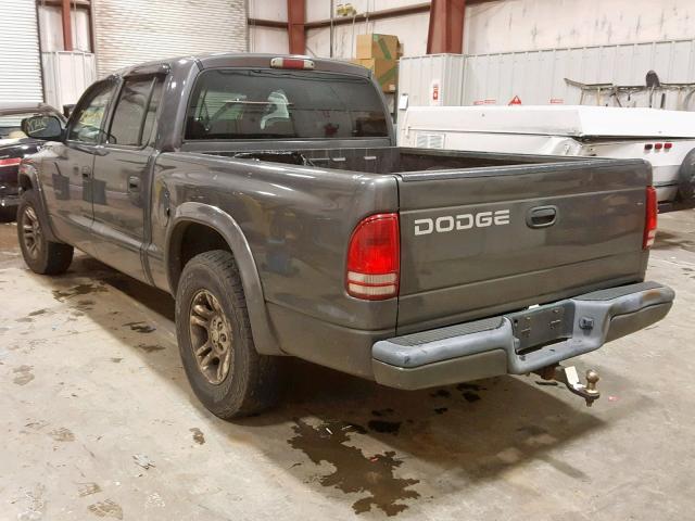 1B7HL38NX2S590453 - 2002 DODGE DAKOTA QUA CHARCOAL photo 3