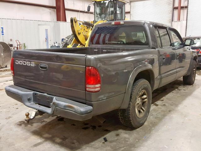 1B7HL38NX2S590453 - 2002 DODGE DAKOTA QUA CHARCOAL photo 4