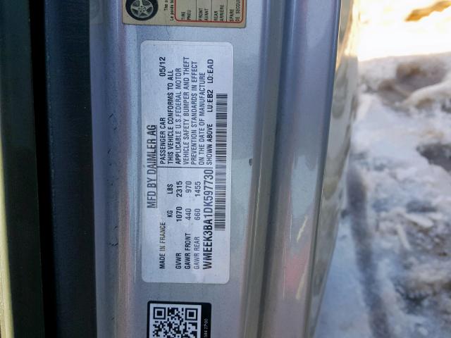 WMEEK3BA1DK597730 - 2013 SMART FORTWO PAS 灰色 照片 10