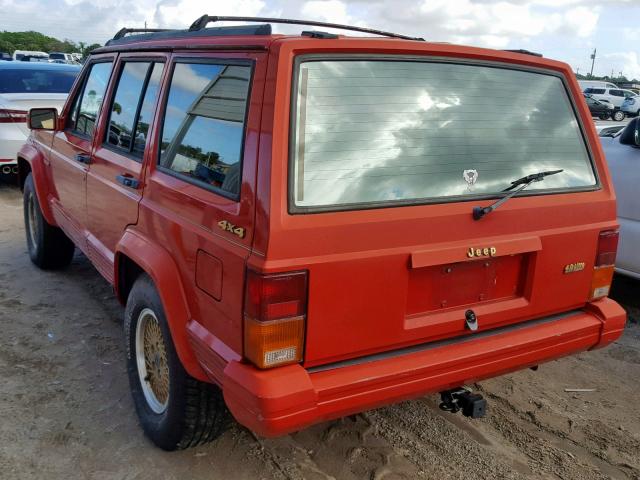 1J4FJ78S5NL185197 - 1992 JEEP CHEROKEE L RED photo 3