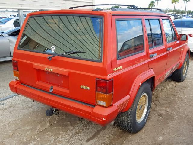 1J4FJ78S5NL185197 - 1992 JEEP CHEROKEE L RED photo 4