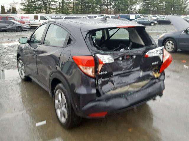 3CZRU6H36HG706498 - 2017 HONDA HR-V LX BLACK photo 3