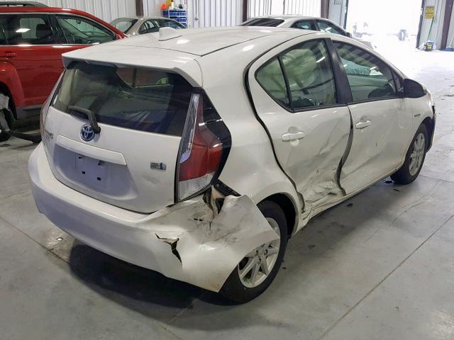 JTDKDTB35F1107795 - 2015 TOYOTA PRIUS C WHITE photo 4