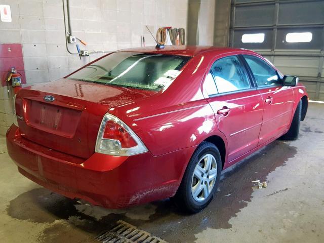 3FAHP06Z17R249203 - 2007 FORD FUSION S RED photo 4