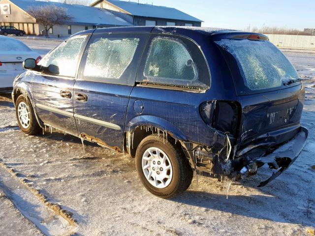 1C4GJ25362B615234 - 2002 CHRYSLER VOYAGER BLUE photo 3