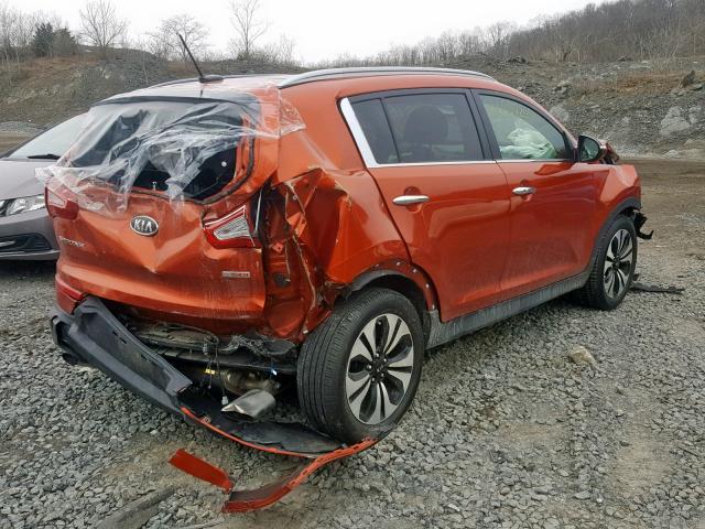 KNDPC3A6XB7163971 - 2011 KIA SPORTAGE E ORANGE photo 4