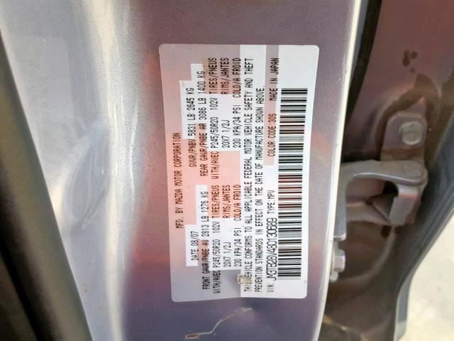 JM3TB28V480130689 - 2008 MAZDA CX-9 SILVER photo 10