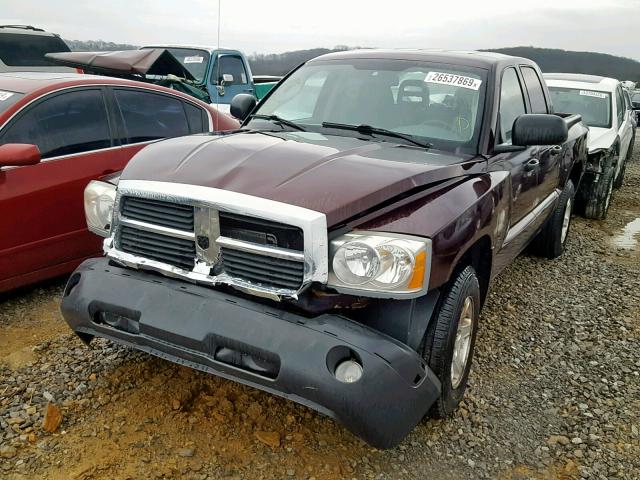 1D7HW48N35S331665 - 2005 DODGE DAKOTA QUA MAROON photo 2