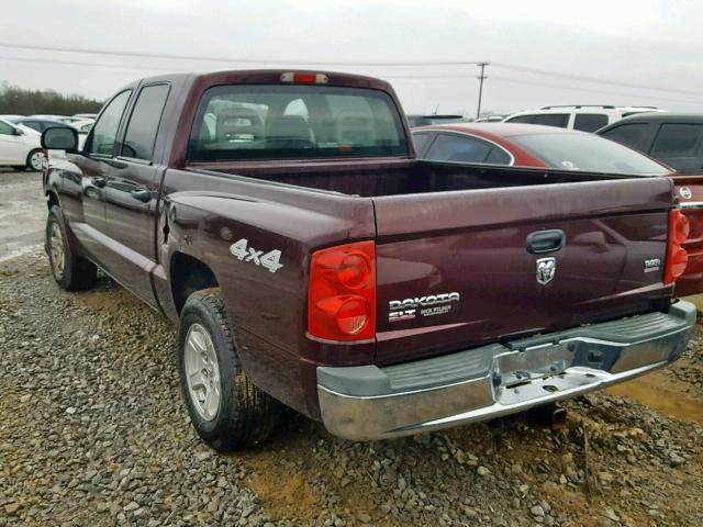 1D7HW48N35S331665 - 2005 DODGE DAKOTA QUA MAROON photo 3