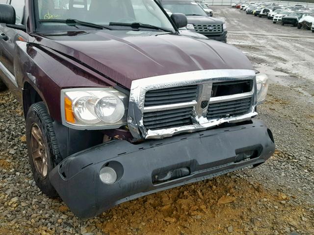 1D7HW48N35S331665 - 2005 DODGE DAKOTA QUA MAROON photo 9