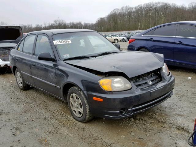 KMHCG45C34U503860 - 2004 HYUNDAI ACCENT GL BLACK photo 1