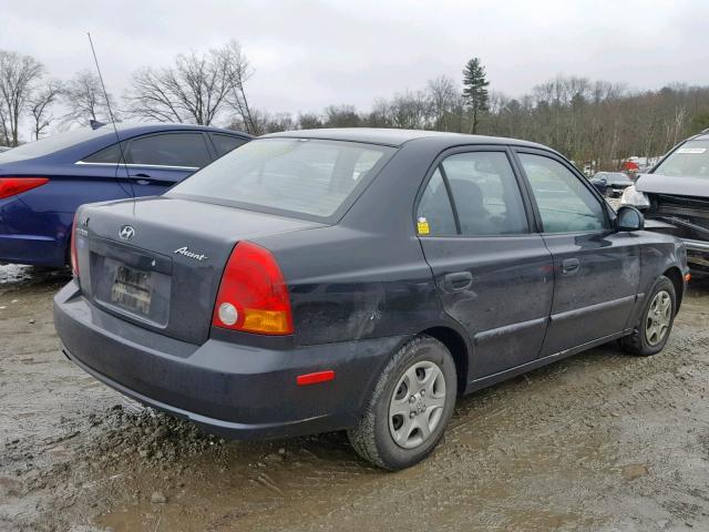 KMHCG45C34U503860 - 2004 HYUNDAI ACCENT GL BLACK photo 4