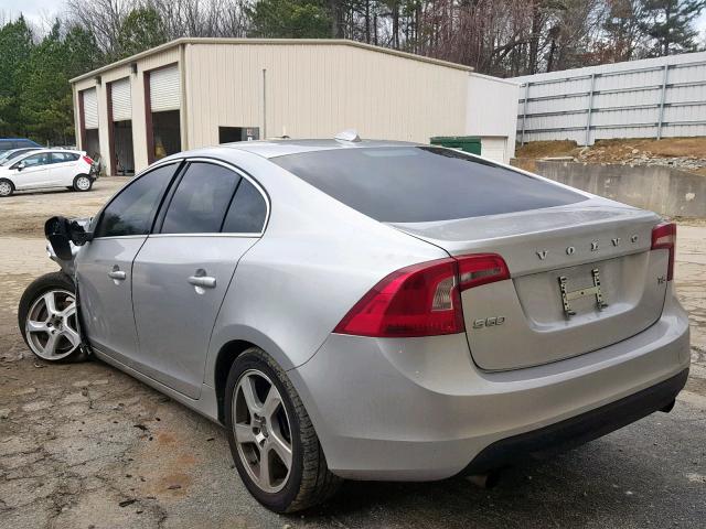 YV1622FSXC2116754 - 2012 VOLVO S60 T5 SILVER photo 3