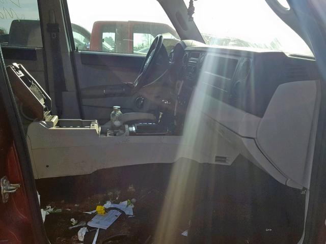 1J8HH58257C530819 - 2007 JEEP COMMANDER BURGUNDY photo 5