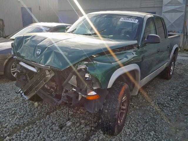 1D7HG48N83S348777 - 2003 DODGE DAKOTA QUA GREEN photo 2