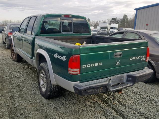 1D7HG48N83S348777 - 2003 DODGE DAKOTA QUA GREEN photo 3